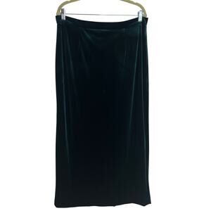 Alex Marie Womens Velvet Midi Skirt Size 12 Emerald Green Luxe Holiday